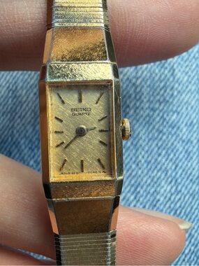 Seiko Gold Tone Rectangular Bracelet Quartz Watch